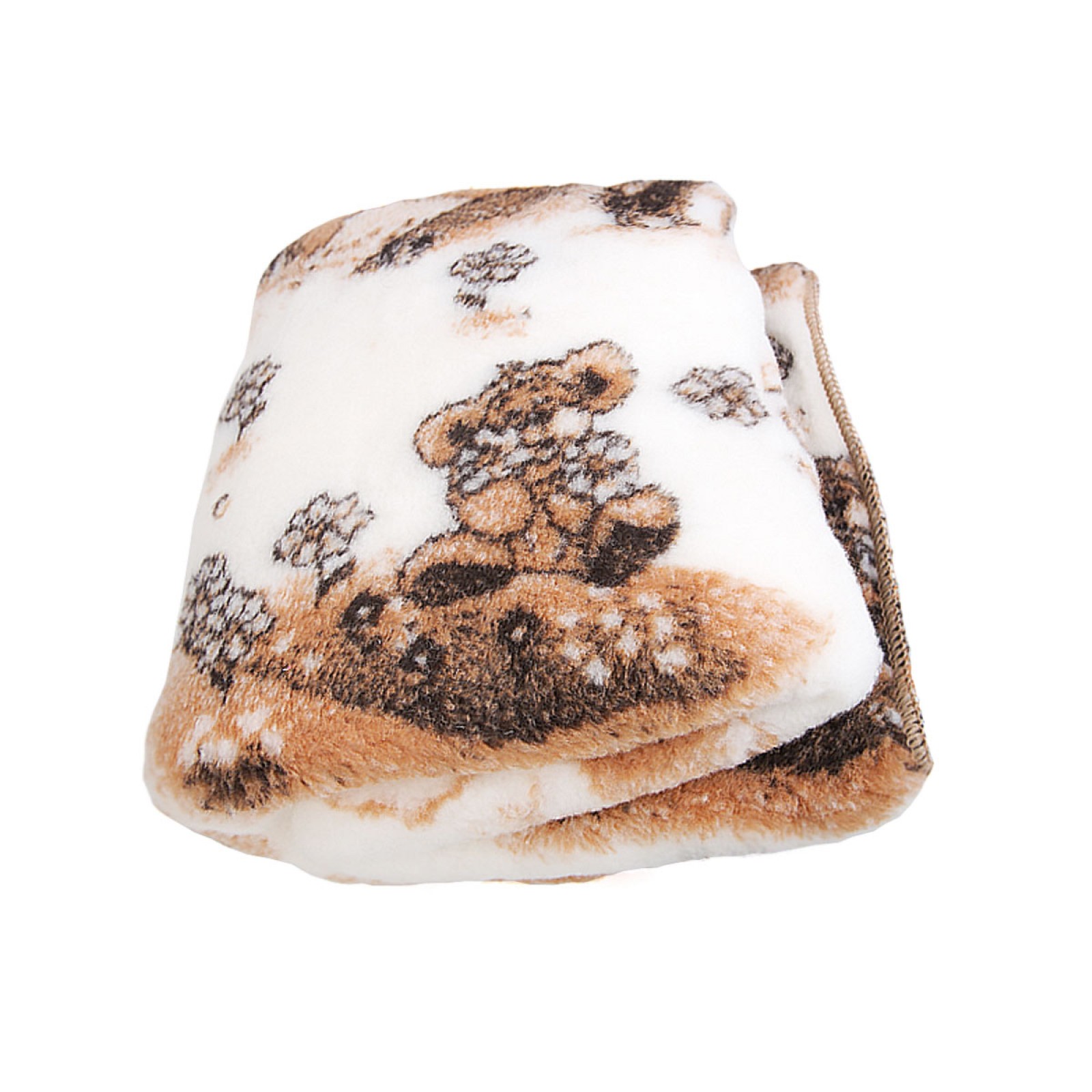 Одеяло из овечьей шерсти детское  «Тедди» 140х110 белое с рисунком